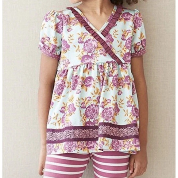 Matilda Jane Girls 4 Secret Fields Lilac Bouquet Wrap Top LA1-133 Summer EUC‎ - Picture 2 of 7